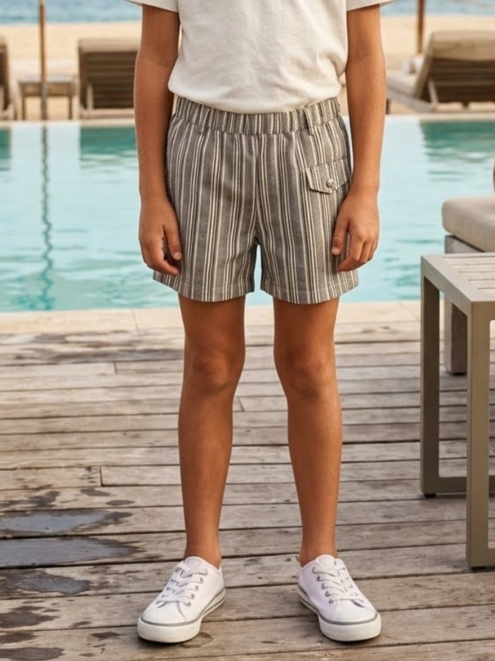 DOLCE & GABBANA Boys Striped Swim Trunks Medium